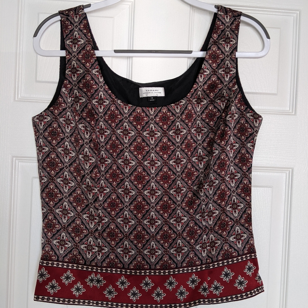 Tahari Arthur Levine Silk Floral Sleeveless Sheath  Size 10